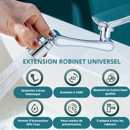 Extention de Robinet Métal/Cuivre 1440° Mousseur