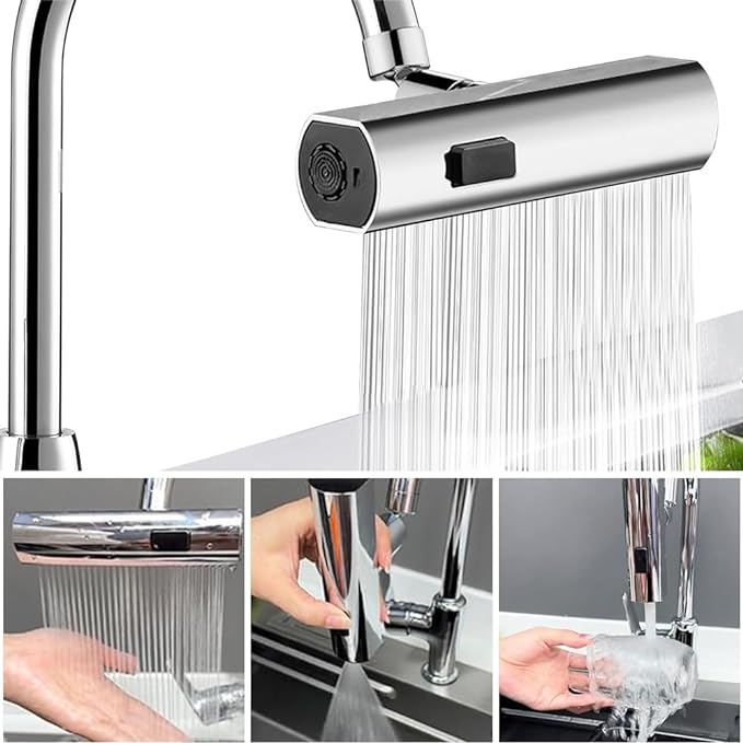 Robinet de cuisine cascade 3 en 1 pivotante 360°
